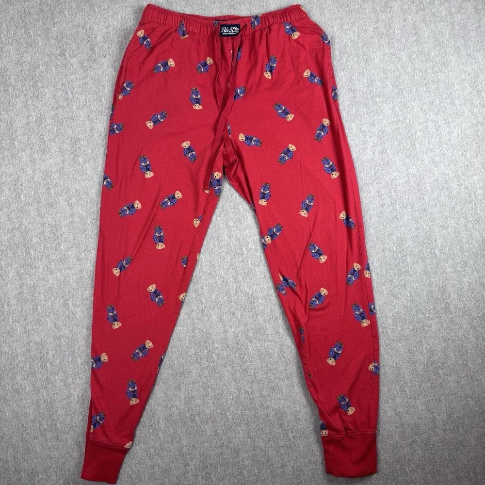 Polo Ralph Lauren Sleepwear Pants Men's Bear Pajamas Sz M RED